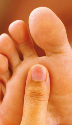 Druckpunkt bei einer Fußreflexzohnen-Massage